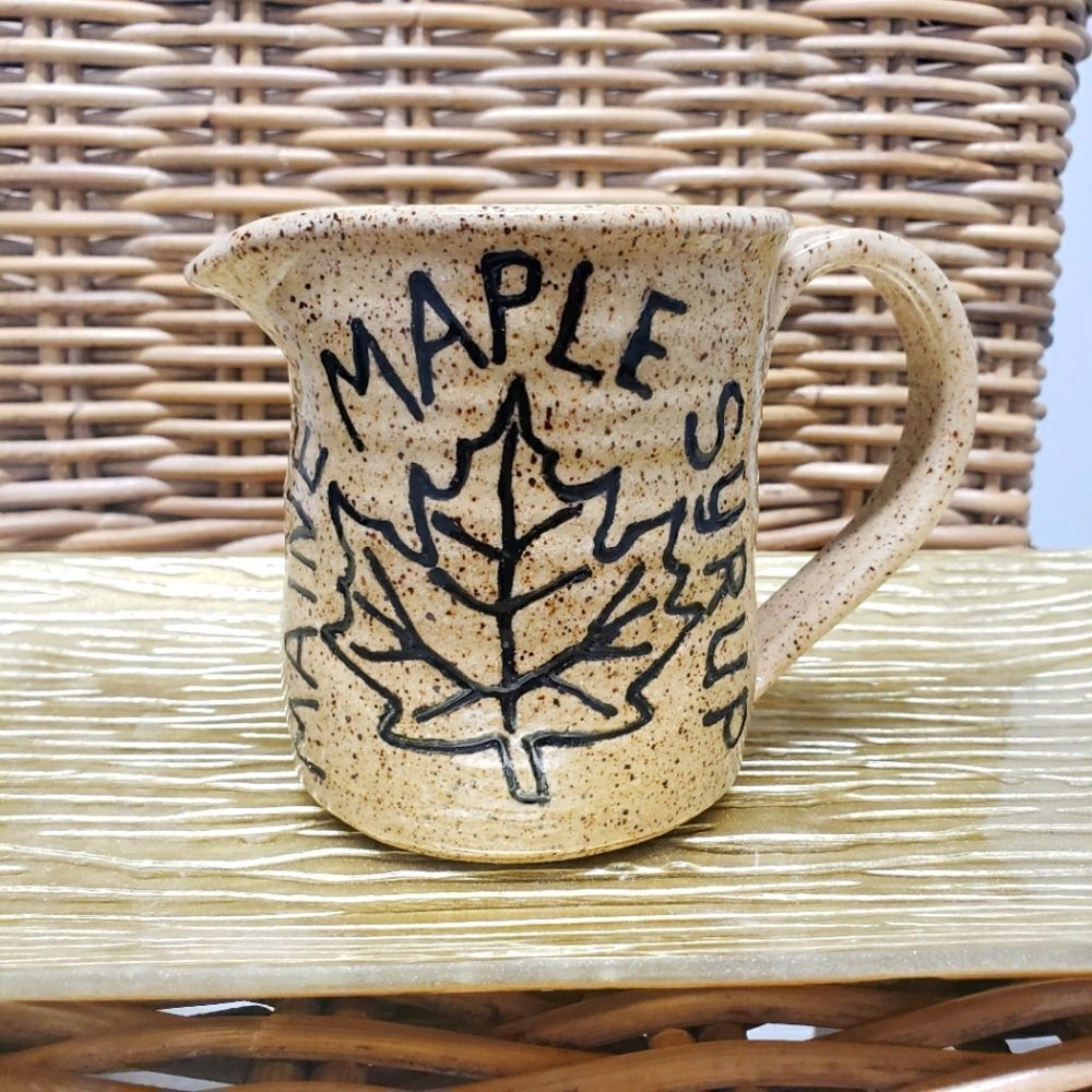 Studio Pottery Signed Maine Maple Syrup Pitcher